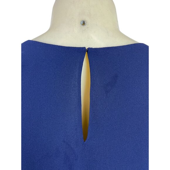 Ralph Lauren Womens Sleeveless Blue Chiffon Layered Dress Knee-Length Sz 8 - New - Picture 5 of 12